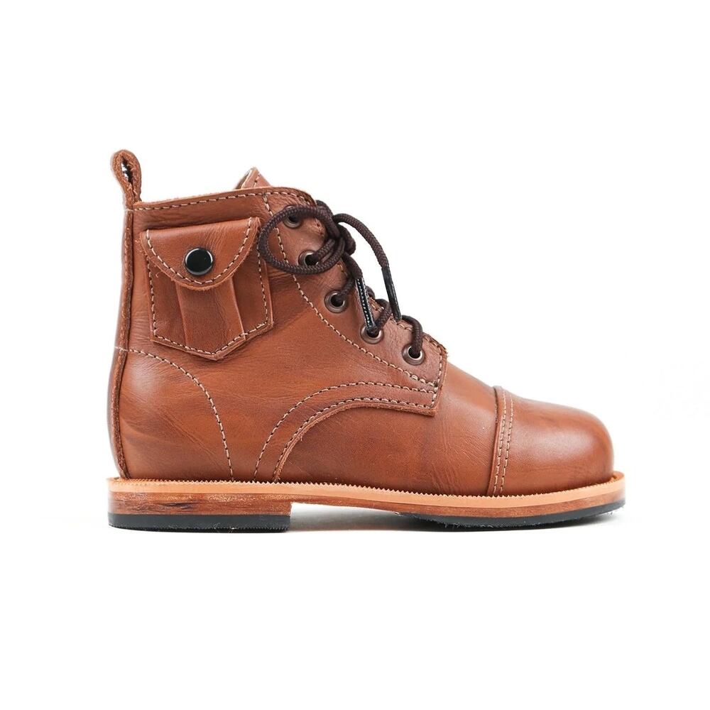 Mikoleon Leather Handmade Heirloom Classic Boots Brown Leather Size 4.5/5 Kids